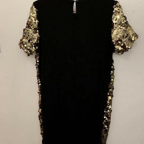 Black evening dress with gold sequins - Picture 2 of 5